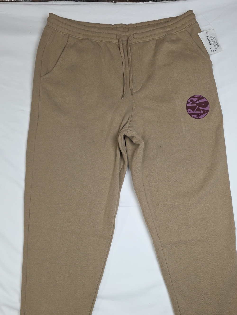 Kith Tan Sweatpants with Purple Logo XL